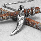 Carved Wolf Teeth Men Necklaces With Pendant Stainless Steel Jewelry For Male Women Punk Hip Hop Accessories Gifts