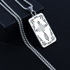 Silver Compass Pendant Necklace Stainless Steel