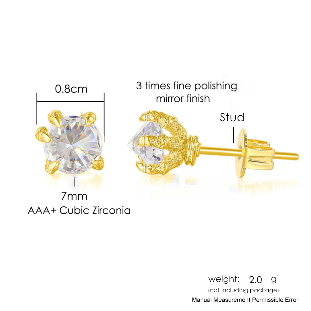 Iced Out Stud Earrings — Gold