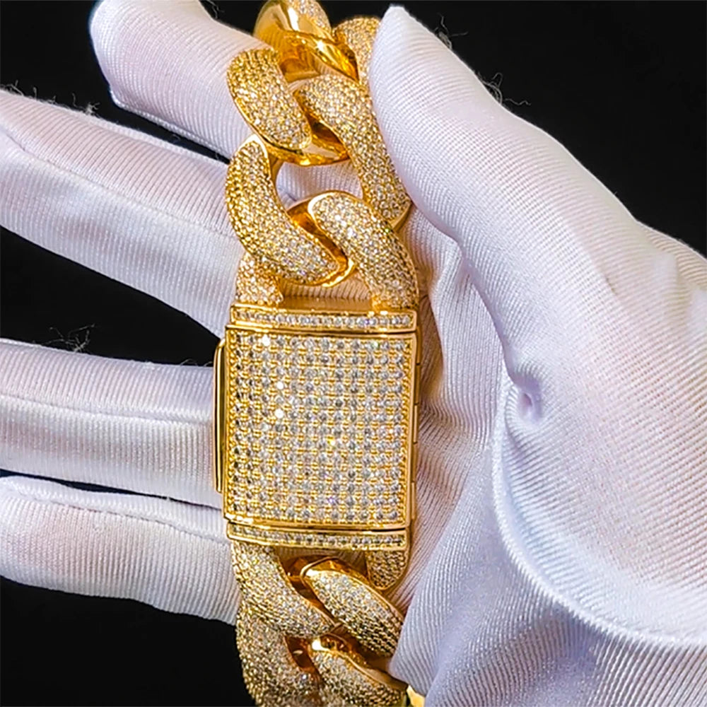 Iced Out Cuban Necklace Stainless Steel 25MM
