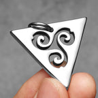 Celtic Knot Triangle Pendant Necklace — Stainless Steel Box Chain
