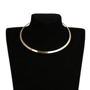 Silver Gothic Smooth Torque Collar Choker Necklace