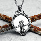 Magic Mirror Necklace Stainless Steel Men Skull Pendant Chain Vintage Punk Rock Hip Hop Rap for Friend Jewelry Gift