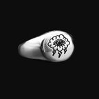 Vintage Storm Eye Charm Ring — Silver-Tone Steel