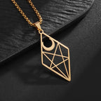 Stainless Steel Gothic Mysterious Ghost Death Band Symbol Pendant Necklace Personalized Punk Jewelry for Men and Women
