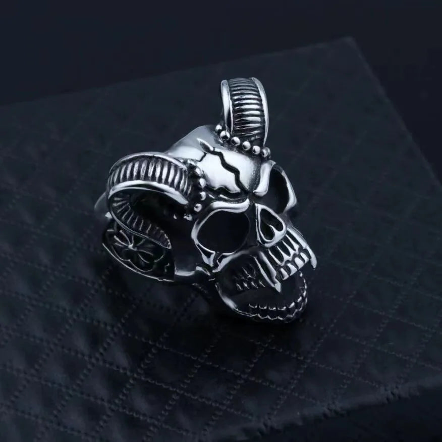 Skull Demon Steel Ring European American Retro