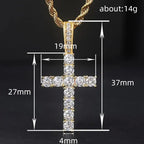 CAOSHI Four Color Available Cross Pendant Necklace for Women/Men Hip Hop Party Jewelry Fashion Brilliant CZ Stone