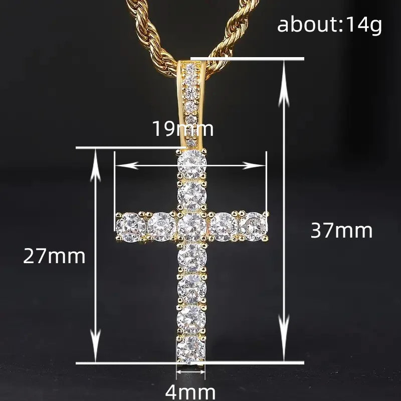 CAOSHI Four Color Available Cross Pendant Necklace for Women/Men Hip Hop Party Jewelry Fashion Brilliant CZ Stone