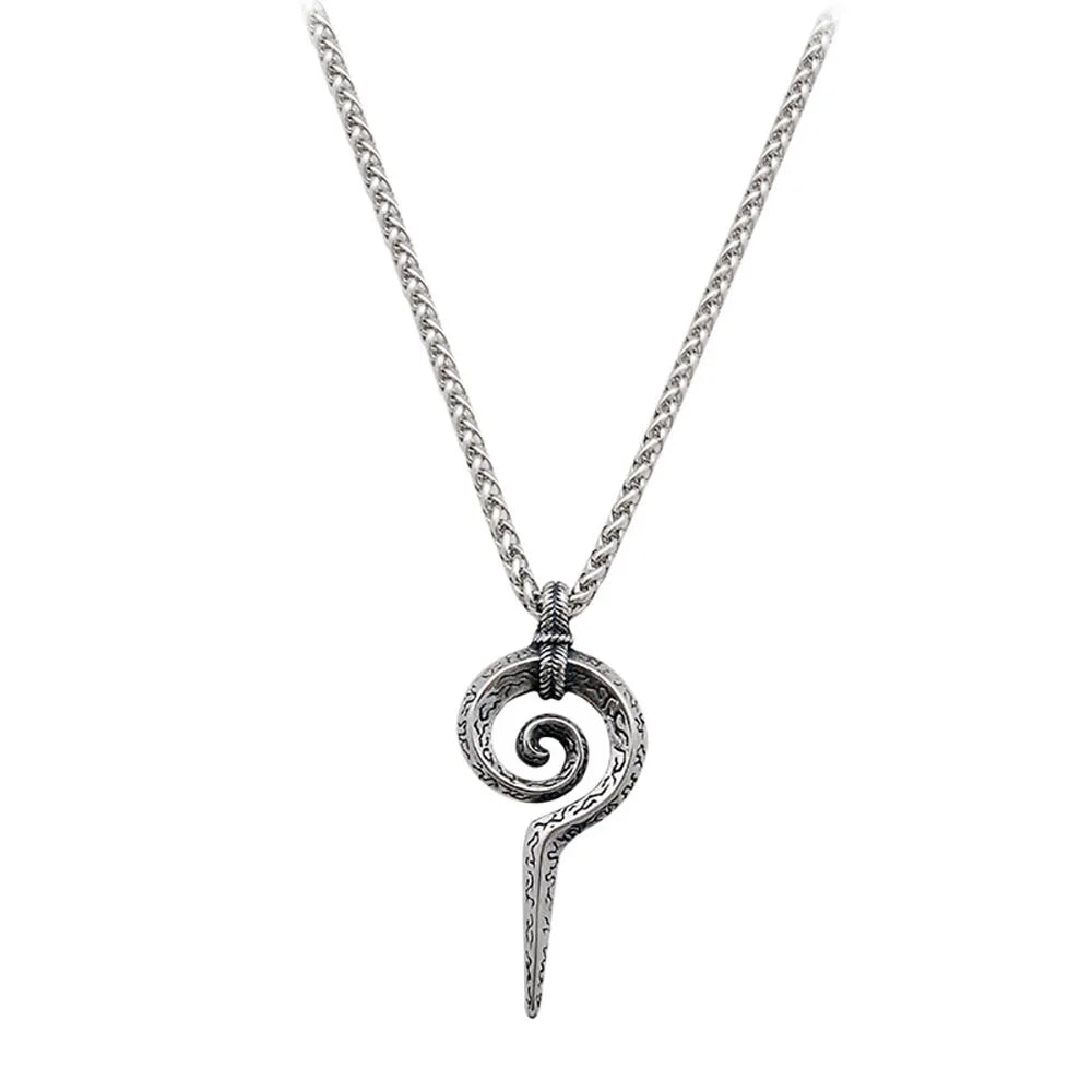 Egyptian Pharaoh Snake Staff Pendant — Stainless Steel