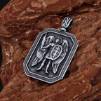 Religious Guard Archangel St. Michael Necklace Christian Faith Amulet Pendant Stainless Steel Gold Color Jewelry for