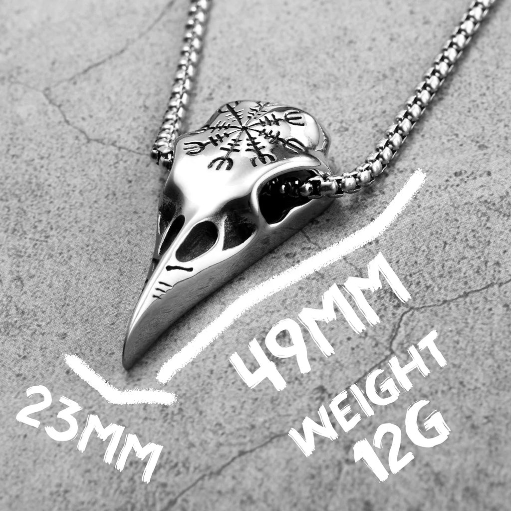 Viking Crow Simple Men Necklaces With Pendant Stainless Steel Jewelry For Male Women Punk Hip Hop Accessories Gifts Wholesale