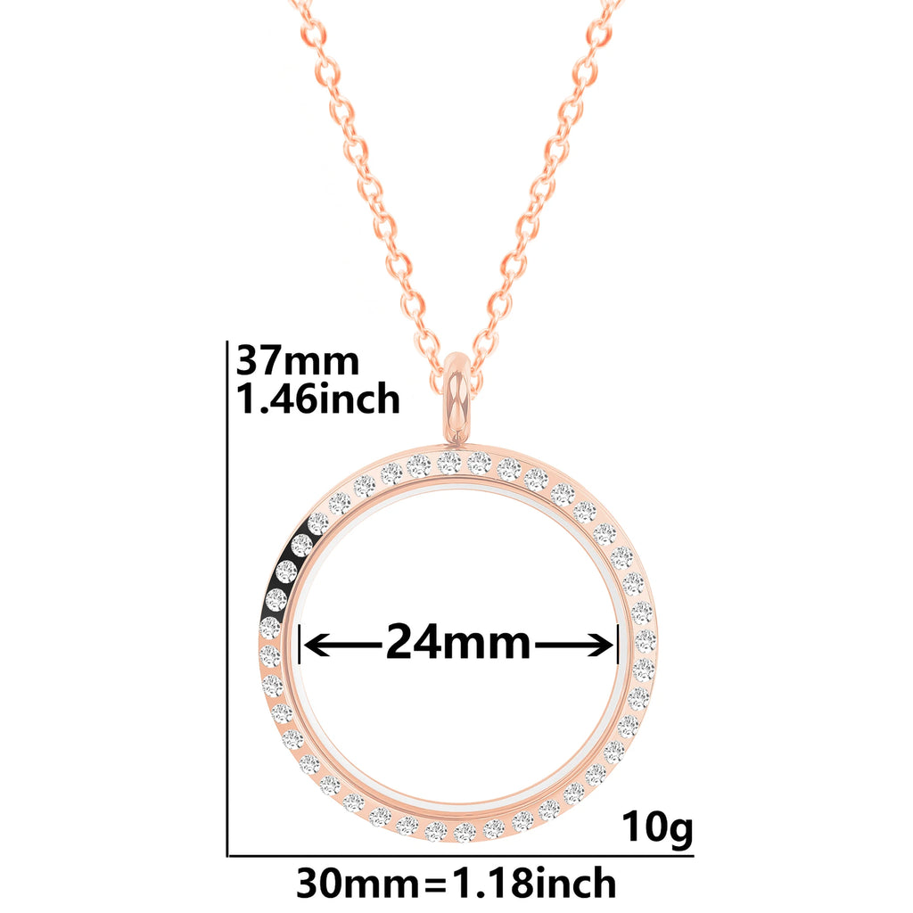 Round Pendant Necklace Locket Charm Stainless Steel Necklaces For Women Men Jewelry Chain Around Neck Necklace Decoration Gifts