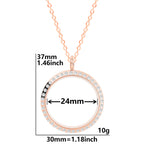 Round Pendant Necklace Locket Charm Stainless Steel Necklaces For Women Men Jewelry Chain Around Neck Necklace Decoration Gifts