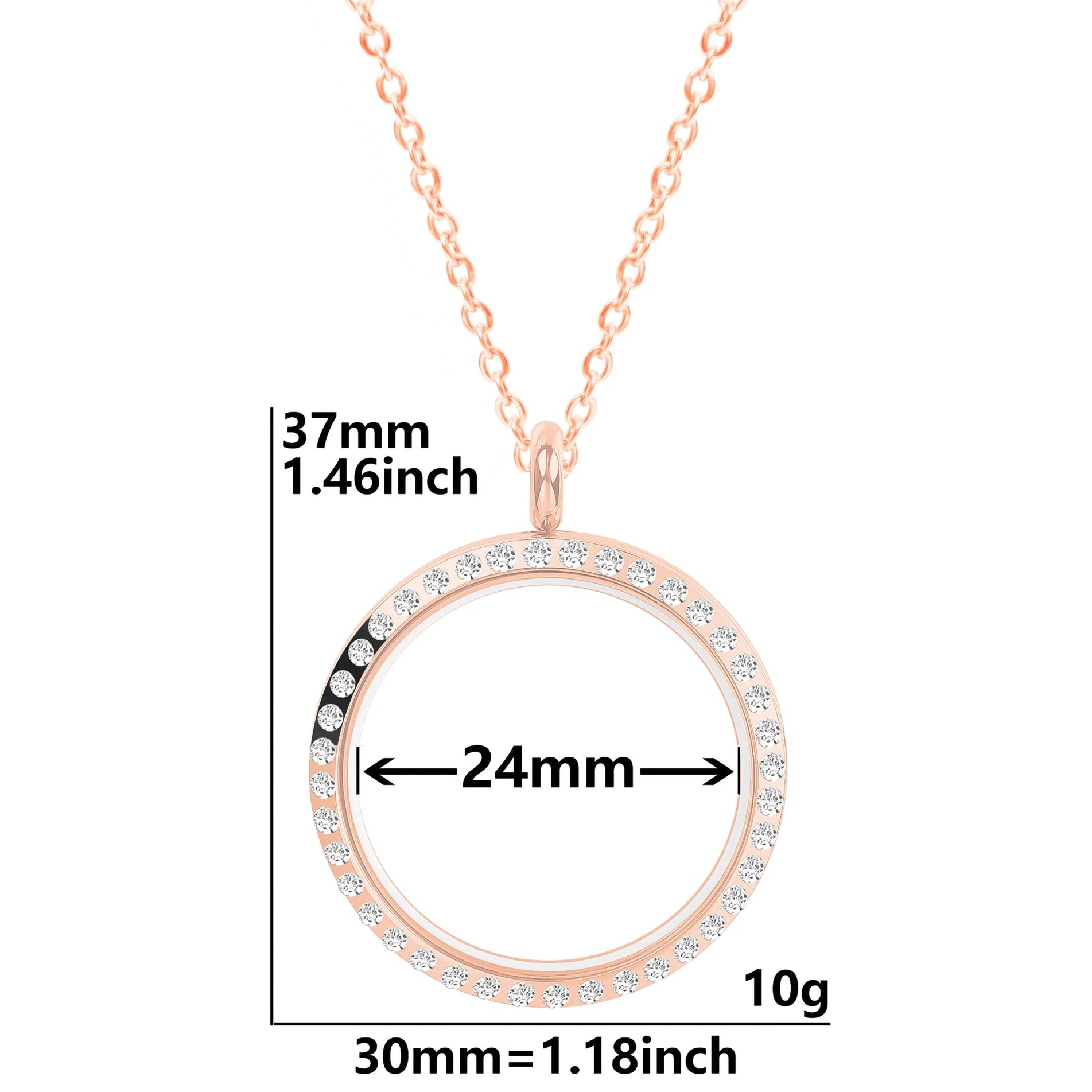 Round Pendant Necklace Locket Charm Stainless Steel Necklaces For Women Men Jewelry Chain Around Neck Necklace Decoration Gifts