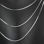 1.2mm Square Snake Chain Men Necklace Silver Color Stainless Steel Clavicle Chain Necklace For Women Hip Hop Jewelry Accessories