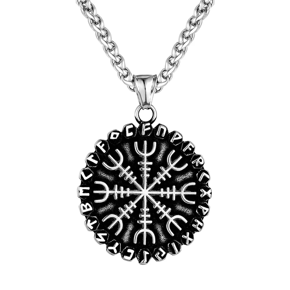 Viking Vegvisir Stainless Steel Pendant Necklace