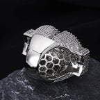Gold Iced Out Money Sign Ring Statement