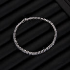 Luxury Hiphop Iced Out 4mm Cubic Zirconia Crystal Tennis Bracelets For Women Men Gold Color Silver Color Bracelet Chain Jewelry