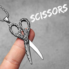 Barber Tools Pendant Necklace — Stainless Steel