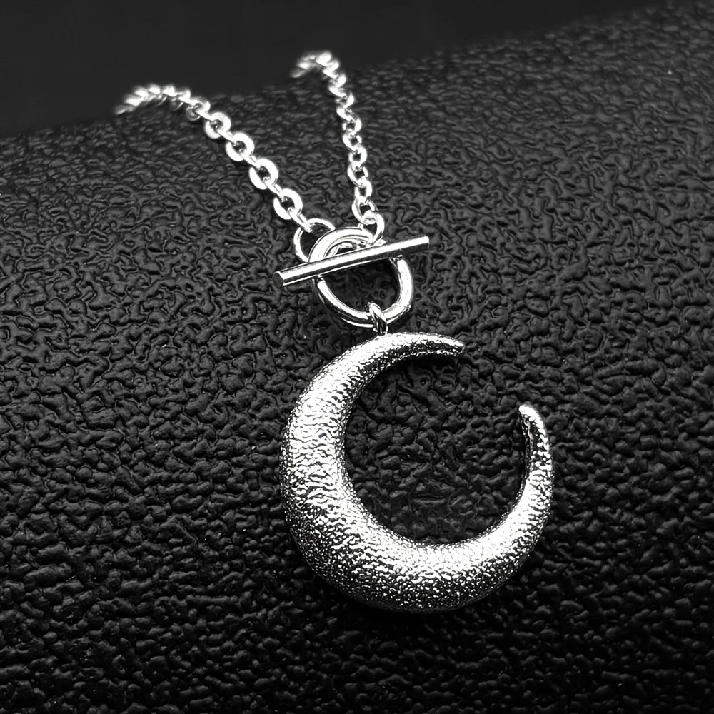 Moon Silver Pendant Sterling Crescent Toggle Choker