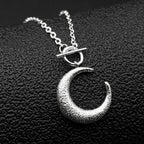 Moon Silver Pendant Sterling Crescent Toggle Choker