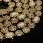 Tennis Chain Necklace Stainless Steel Opal Diamond