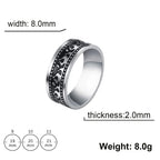 My Shape Vintage Fire Flame Totem Vine Cross Rings for Men Black Paint Punk Stainless Steel Finger Rings Male Jewelry