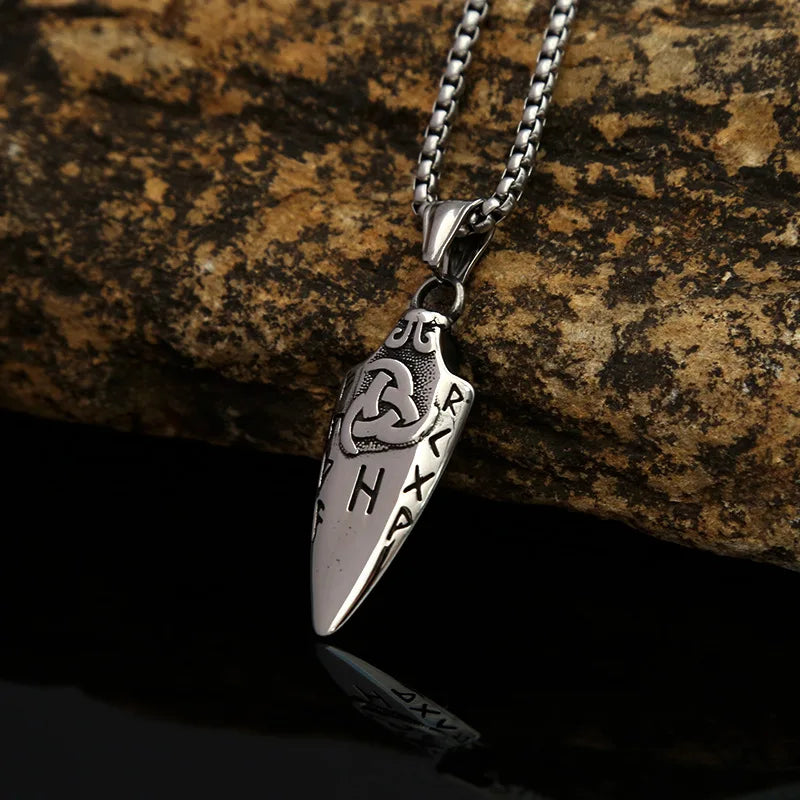 Odin Rune Viking Stainless Steel Pendant Necklace