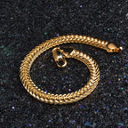 Classic Shiny Gold-Tone Snake Chain Bracelet — Daily Party Travel