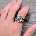Vintage Egyptian Eye of Horus Ring Mysterious Ancient Egypt Text Symbol Ankh Rings for Men Stainless Steel Punk Jewelry