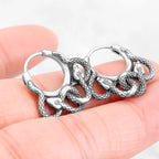 Nordic Viking Snake Tail Stud Earrings Amulet — Stainless Steel