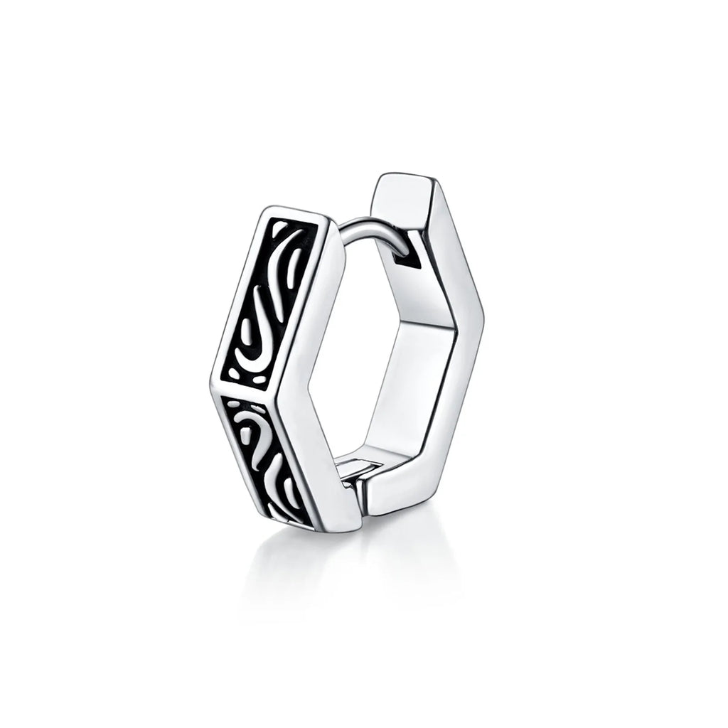 Geometric Hoop Earrings — Stainless Steel