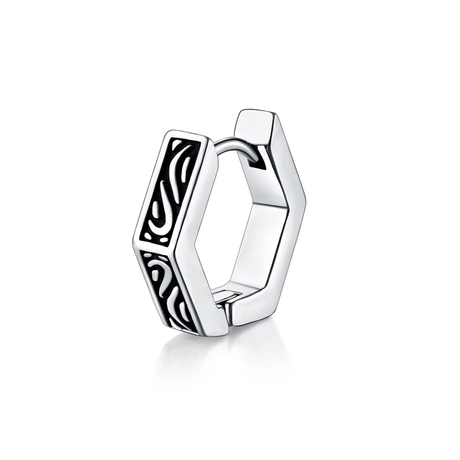 Geometric Hoop Earrings — Stainless Steel