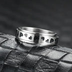 Vintage Star Stainless Steel Rotating Ring Anti Stress Man Worry Stress Relief Anxiety Relaxing Metal Rock Band Ring