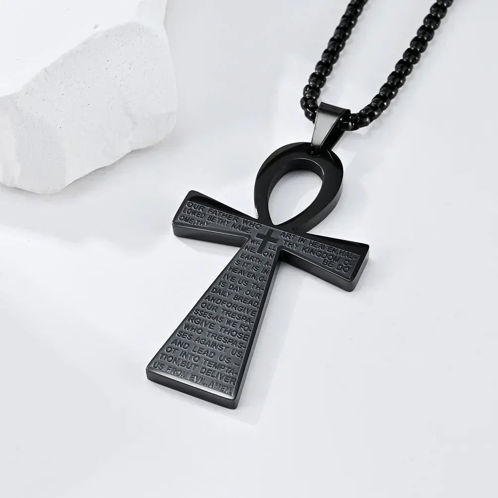 Jesus Christ Cross Mens Necklace Gold Color Cross Religious Pendant Necklace Accessory Chain Accessories