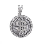 Rotating Dollar Sign Pendant Necklace — Two-Tone