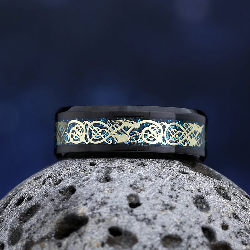 Viking Norse Rune Pattern Ring — Stainless Steel