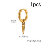Viking Spearhead Dangle Hoop Earrings — Stainless Steel