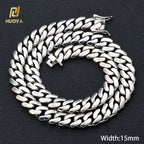Gold Cuban Chain Necklace 10MM Smooth 18K