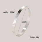Iced Crystal Cuff Bangle Bracelet — Steel