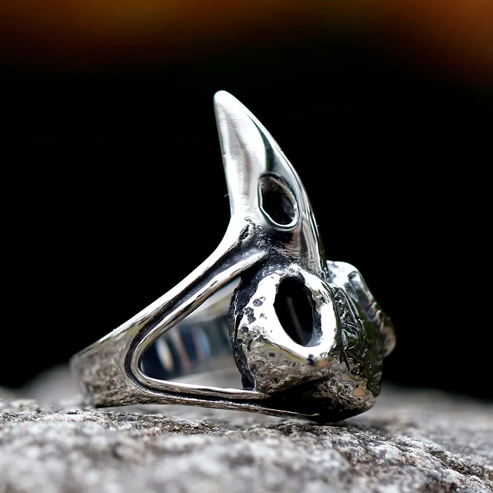 2023 new Arrival Design Stainless Steel Scandinavn Viking Raven Animal Odin Hammer Ring For Men Amulet Jewelry Drop