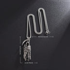 Retro Cloaked Grim Reaper with Sickle Pendant Necklace For Men Hip Hop Punk Silver Color Stainless Steel Neck Chain