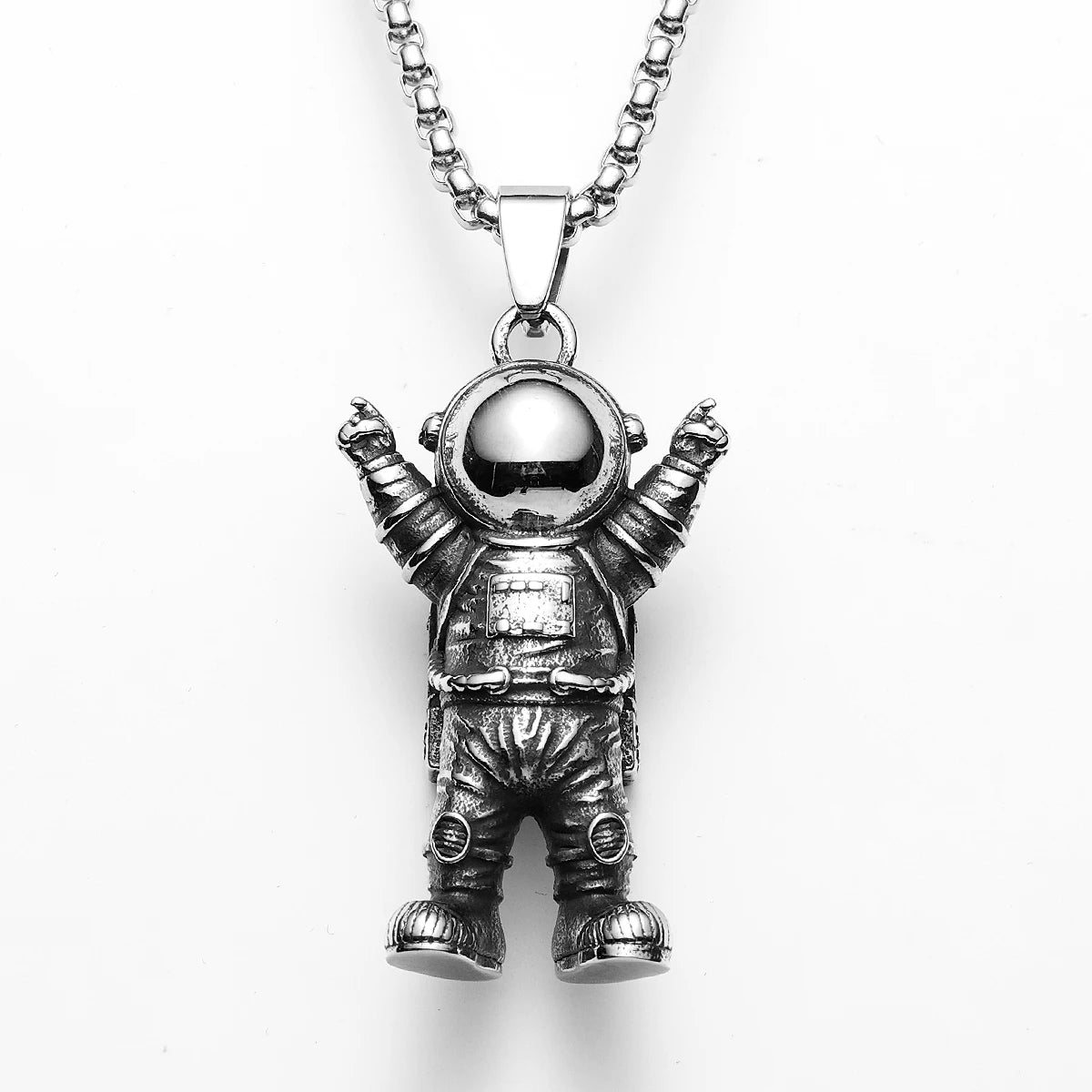Astronaut Pendant Necklace — Stainless Steel