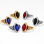 Celtic Knot Gemstone Ring — Stainless Steel
