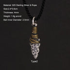 925 Sterling Silver Viking Spearhead Pendant For Men and Women Handcrafted Wrapped Brass Wire Charm Accessories Making Jewelry