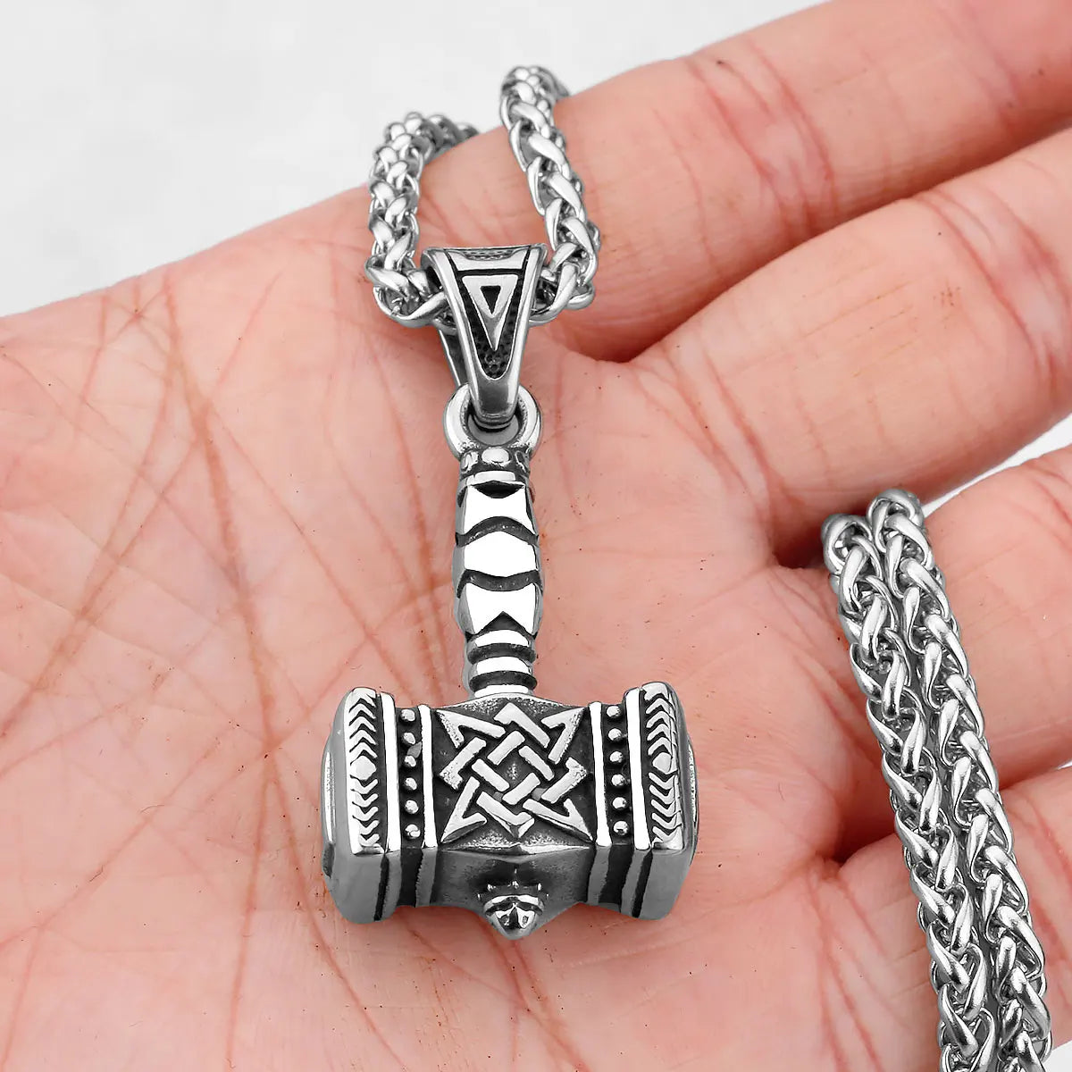 Thor's Hammer Mjolnir Pendant — Stainless Steel