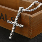 Men's Cross Pendant Neck Necklaces for Man Stainless Steel Pendant Necklace Christian Jewelry Meaningful Religious Gift