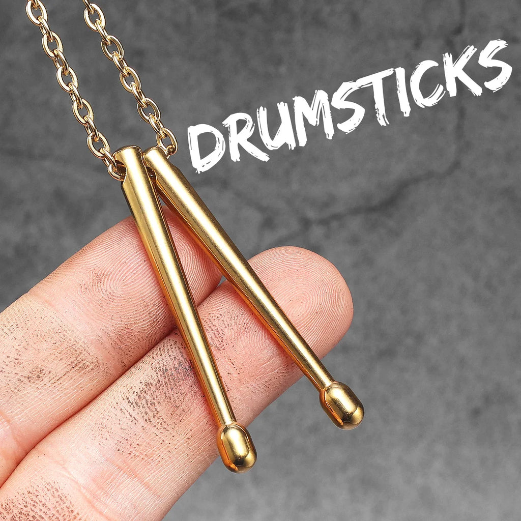 Guitar Tape Pendant Necklace Stainless Steel