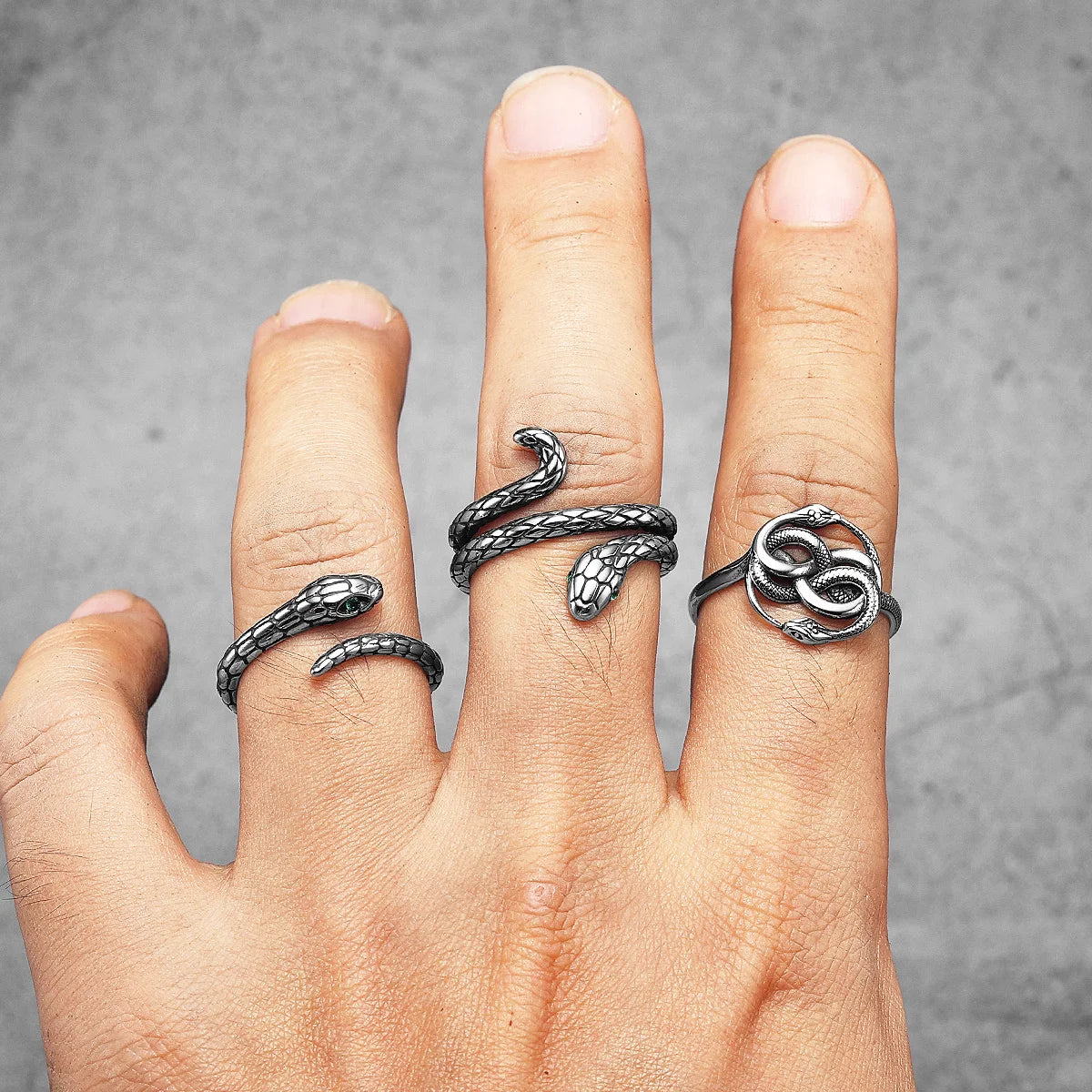 Snake Ouroboros Ring — Stainless Steel
