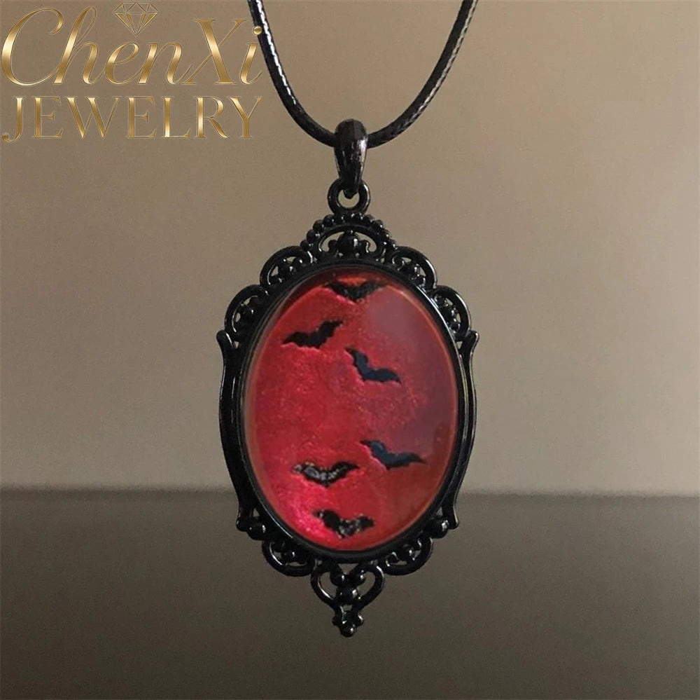 Gothic Crow Cross Pendant Necklace